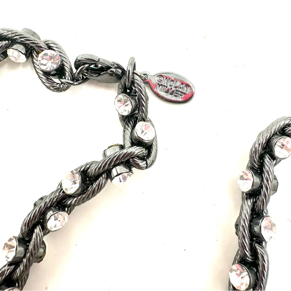 Nolan Miller Australian Crystal Gunmetal Rope Chain Necklace NWOT - Picture 9 of 10